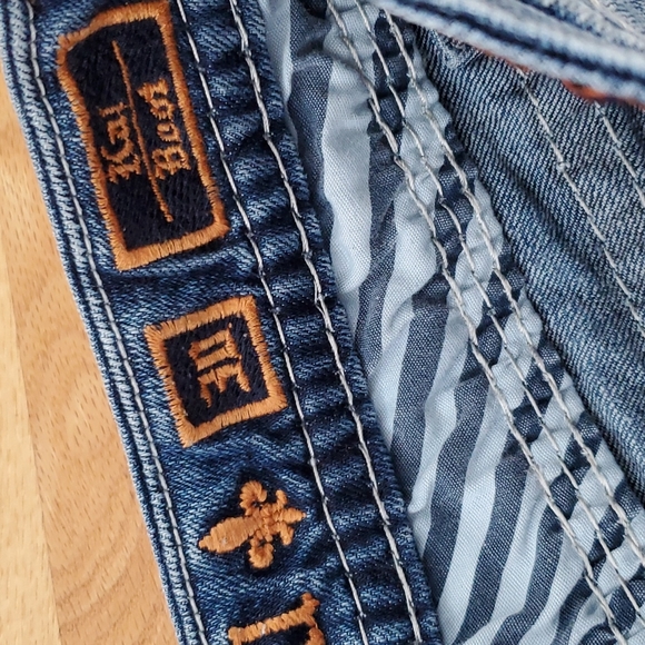 Rock Revival Kai boot cut jeans flap pockets bling crystals 30x31.5 prof hem #11 - Picture 6 of 9